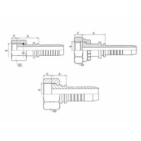 Hydraulická koncovka 25,1,11/16", ORFS, 0°